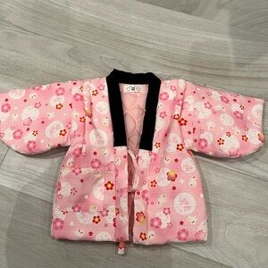 Toddler Japanese Pink quilted kimono